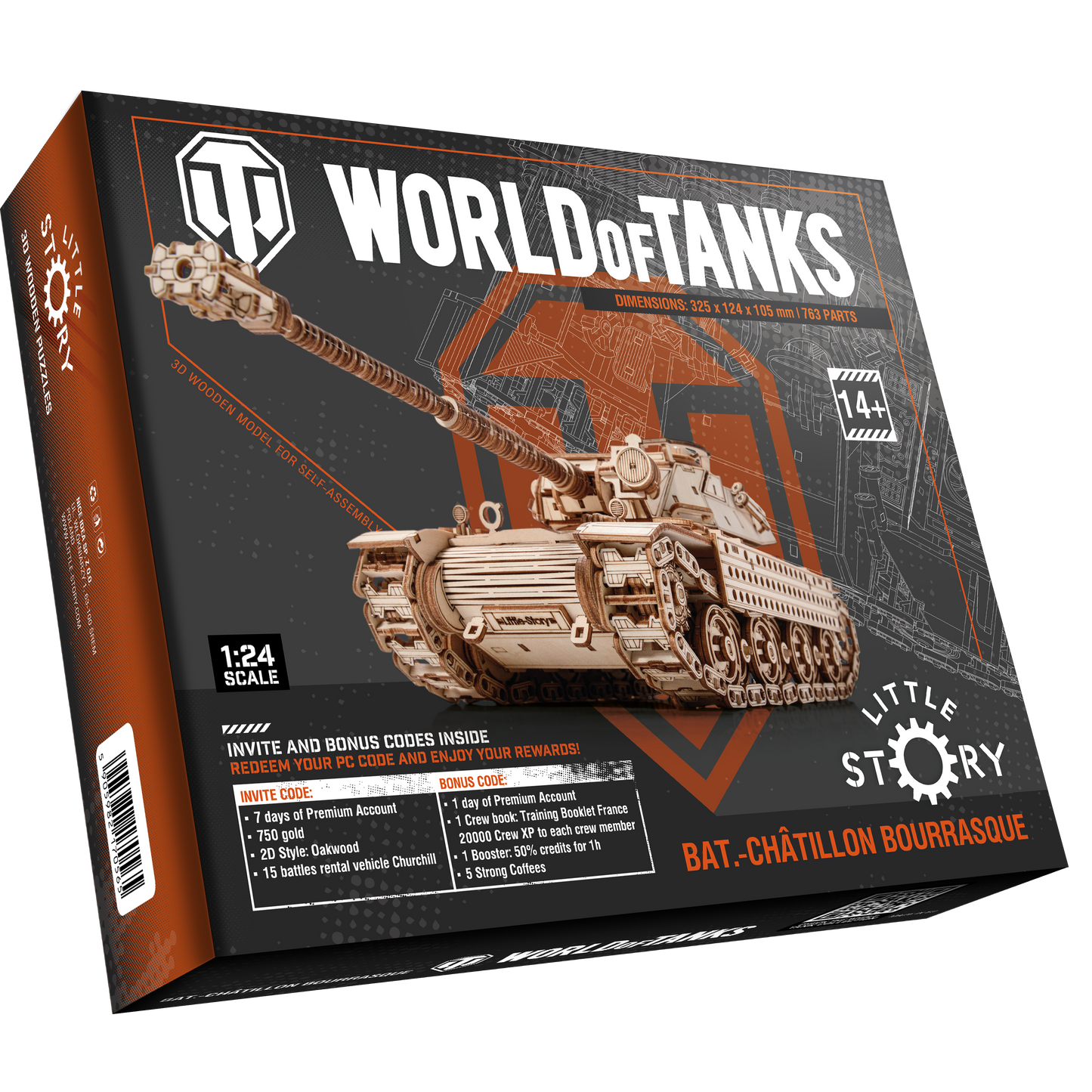 WoT Nice Idea Bat.-Chatillon Bourrasque - 3D Puzzle | 1:24 - 763pcs