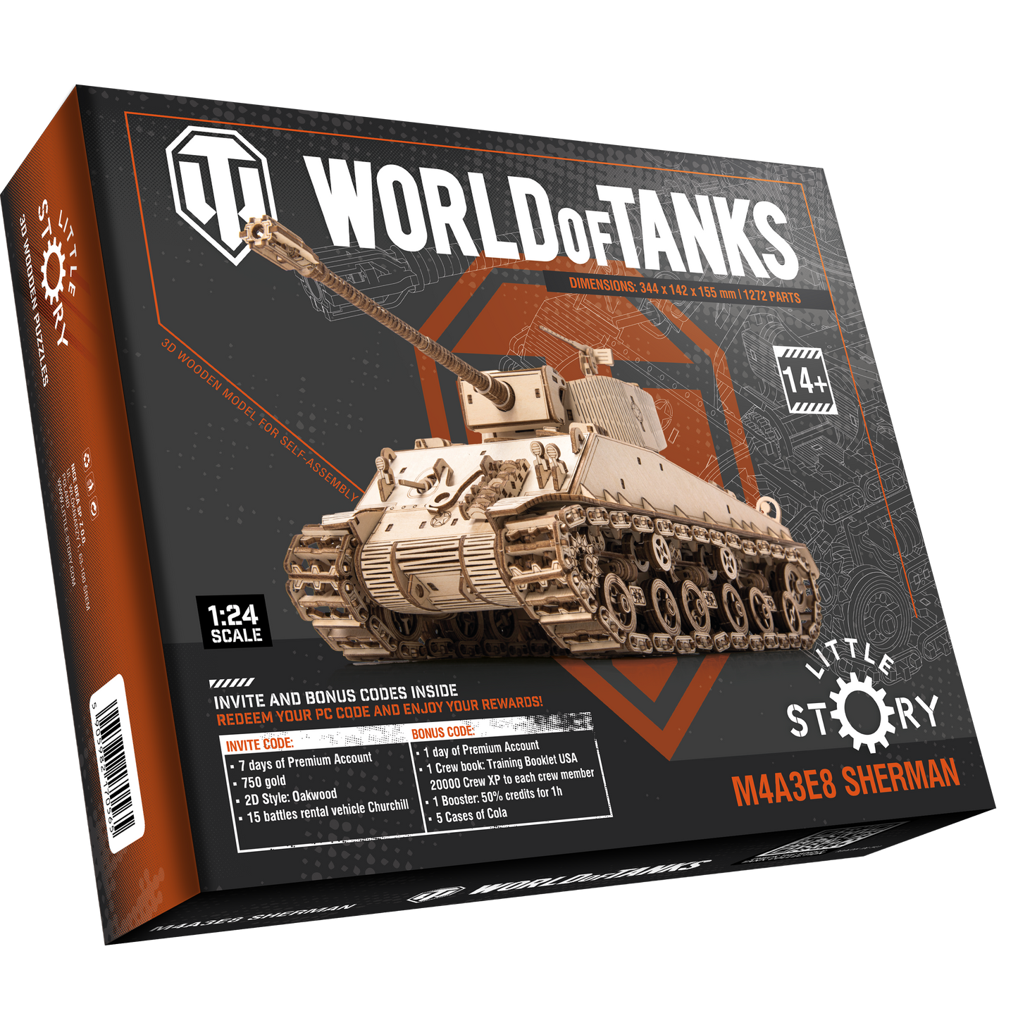 WoT Nice Idea M4A3E8 Sherman - 3D Puzzle | 1:24 - 1272 pcs