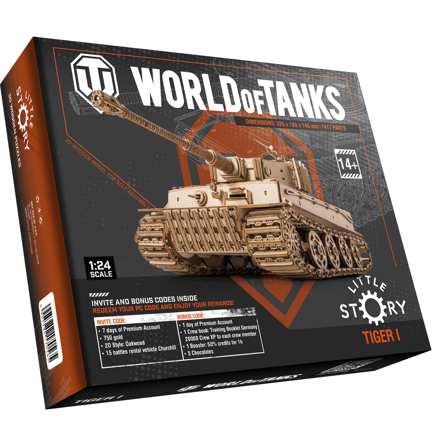 WoT Nice Idea Tiger M1 - 3D Puzzle | 1:24 - 1417pcs